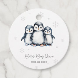 Cute Penguin Winter Baby Shower Gåvor Etiketter