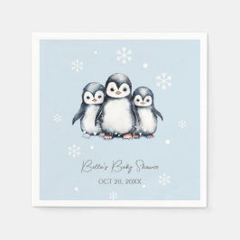 Cute Penguin Winter Baby Shower Pappersservett
