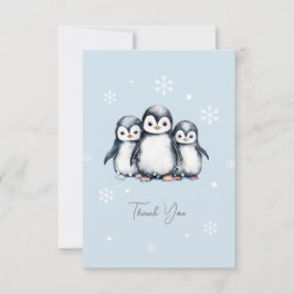Cute Penguin Winter Baby Shower Tack Kort
