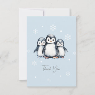 Cute Penguin Winter Baby Shower Tack Kort