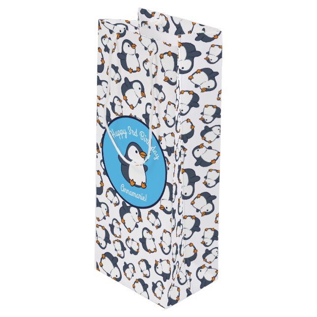 Cute Penguin Winter Barns födelsedag Party (Framsidan Vinklad)