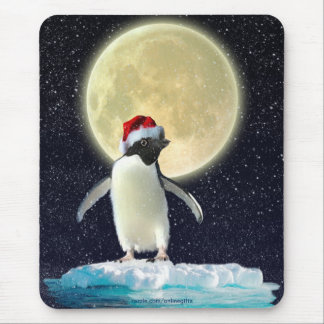 Cute Penguin & Winter Måne jul Mousepad Musmatta