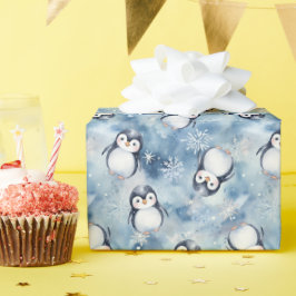 Cute Penguin Winter Wrapping Papper Presentpapper