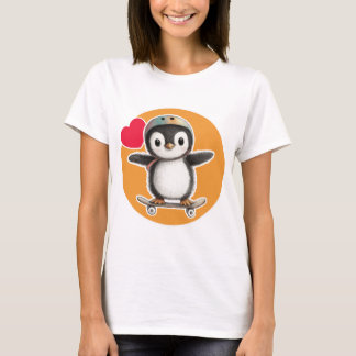 Cute Penguin with a stakeboard T Shirt