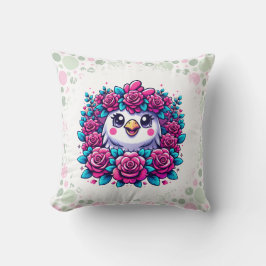 Cute Penguin with Rose Garland Kudde