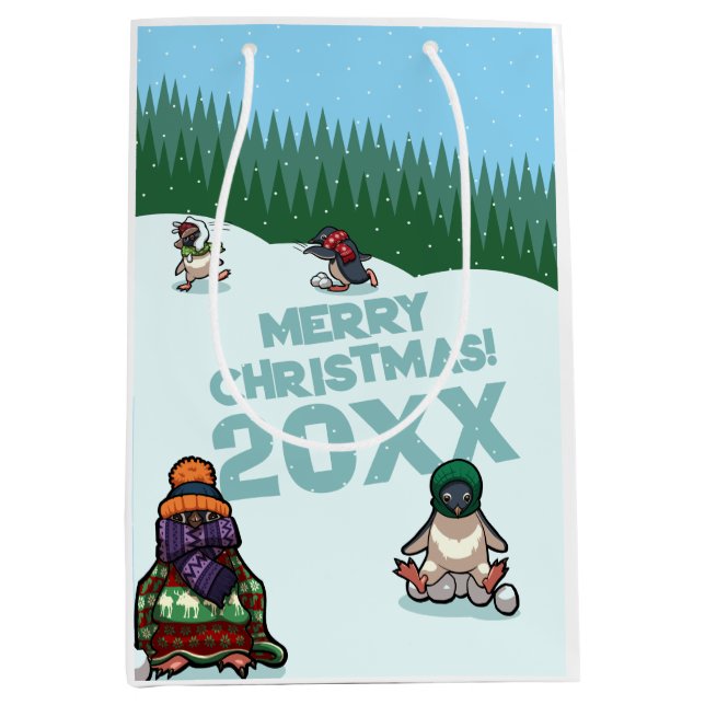 Cute Penguins Add The Year Merry Christmas! Winter (Framsidan)