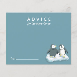 Cute Penguins Blue Advice for Mamma Card