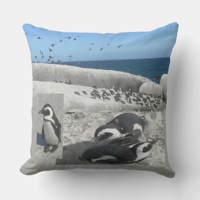 Cute Penguins Collage Dekorativ kudde (Framsida)