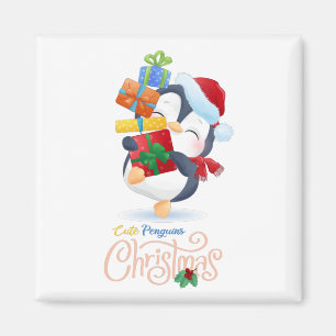 Cute penguins god jul Collection #1 Magnet