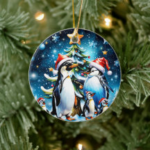 Cute penguins i en helig tecknad stil.