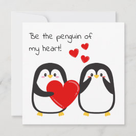 Cute penguins i kärlek - kvadratkort julkort