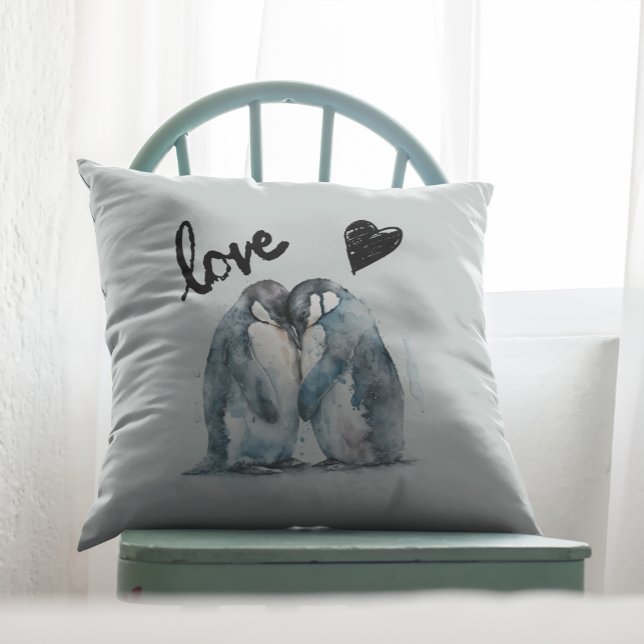 Cute penguins i kärlek presentidé för Valentine Kudde (Skapare uppladdad)