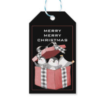 Cute Penguins in Red jul Gift Box