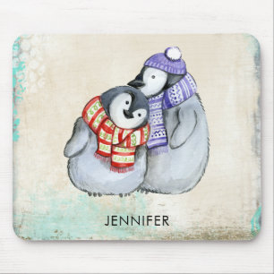 Cute Penguins in Winter Scarves and Hats Anpassnin Musmatta