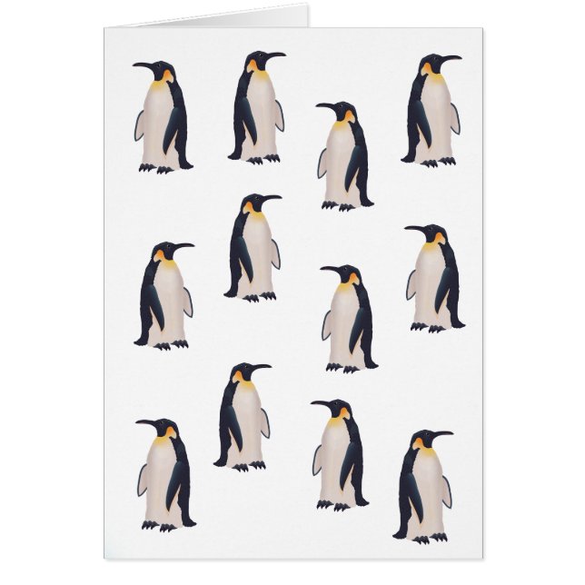 Cute Penguins Mönster Hälsningskort (Framsidan)