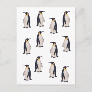 Cute Penguins Mönster Vykort