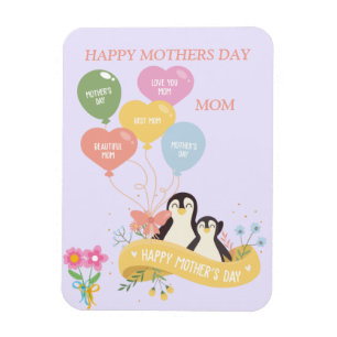 Cute Penguins Mors dag Magnet