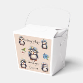 Cute Penguins Namn Bilingual Gracias Tack Presentaskar