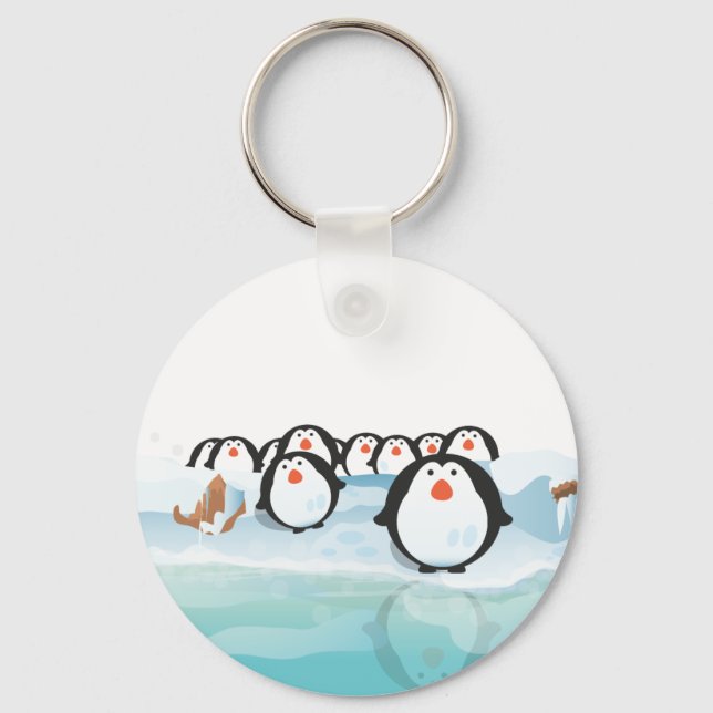 Cute Penguins Nyckelring (Framsida)