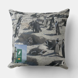 Cute Penguins på Beach Dekorativ kudde