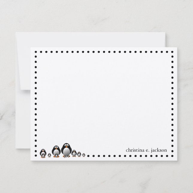 Cute Penguins Personlig Note Card Anteckningskort (Framsida)