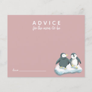 Cute Penguins Rosa Adress for Mamma Card