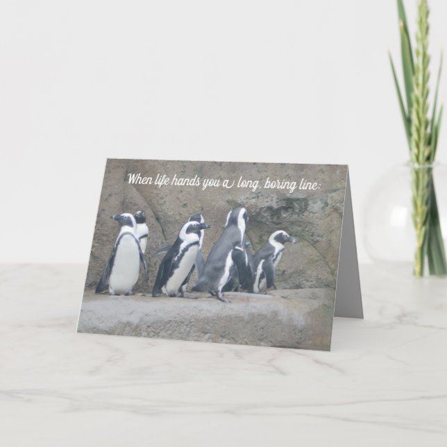 Cute penguins, uppmuntran eller ditt eget ord kort (Framsida)