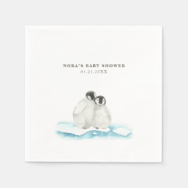 Cute Penguins Winter Arktis Pappersservett