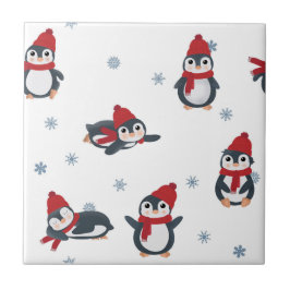Cute Penguins Winter Birds Arktis Animals Kids Kakelplatta