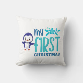 Cute penquin tryckt första julen kudde