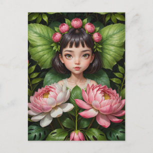 Cute Peony Fairy Vykort
