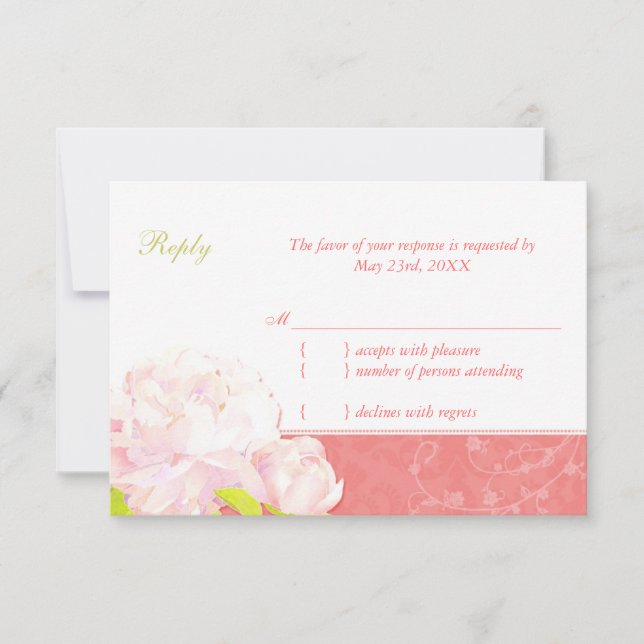 Cute Peony Vår Coral Bröllop OSA (Framsida)