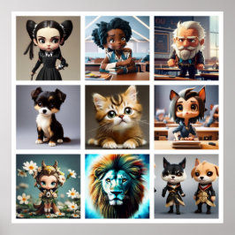 Cute people hund cat lejon underbar gåva poster
