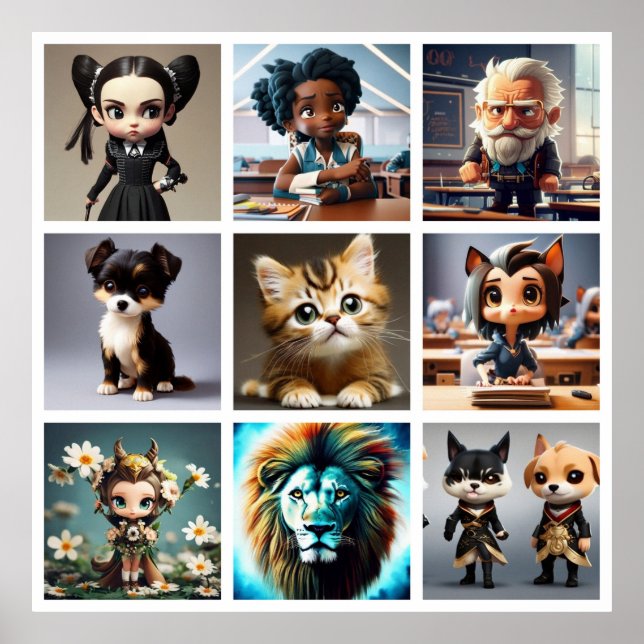 Cute people hund cat lejon underbar gåva poster (Framsidan)