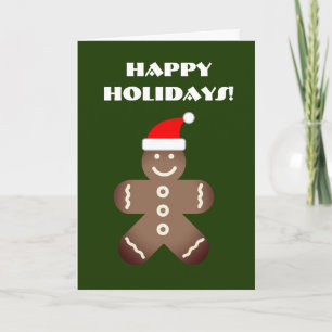 Cute pepparkaksgubbe cookie jul hälsning helgkort