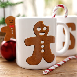 Cute Pepparkaksgubbe Cookie Monogram-jul Jumbo Mugg