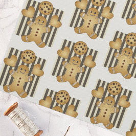 Cute Pepparkaksgubbe Cookie Mönster Anpassningsbar Tyg