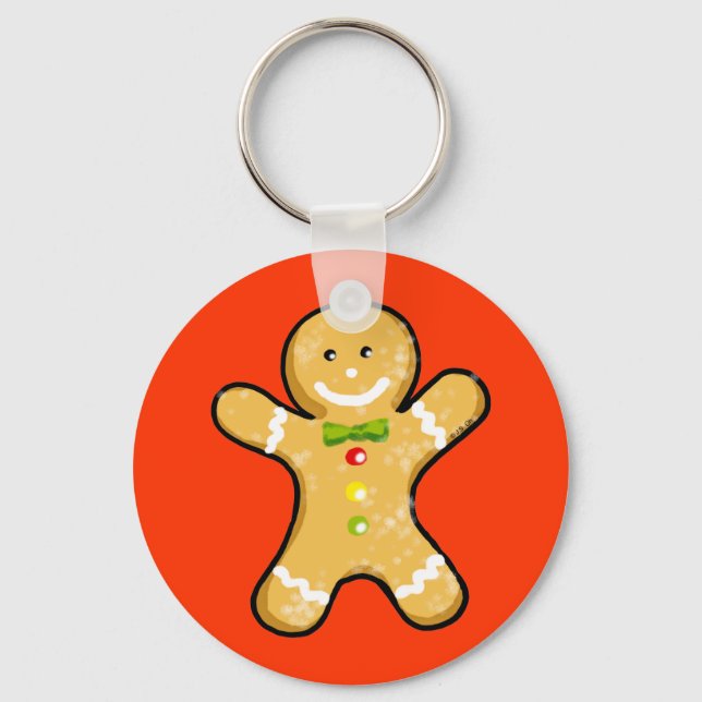 Cute pepparkaksgubbe cookie nyckelring (Framsida)