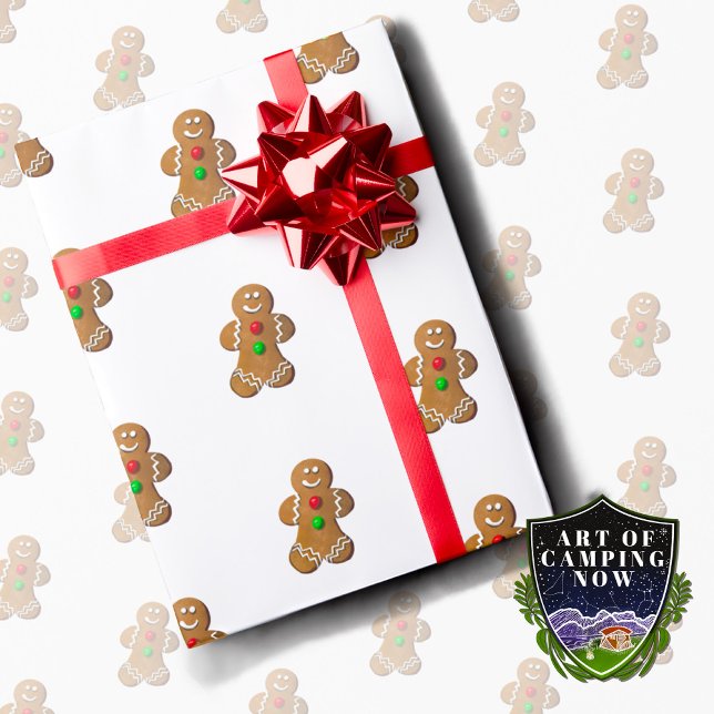 Cute pepparkaksgubbe-cookie-omslutning papper. presentpapper (Skapare uppladdad)