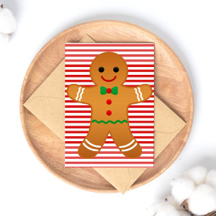 Cute Pepparkaksgubbe - Glad helg Red Rand Vykort