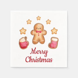 Cute Pepparkaksgubbe God jul Pappersservett