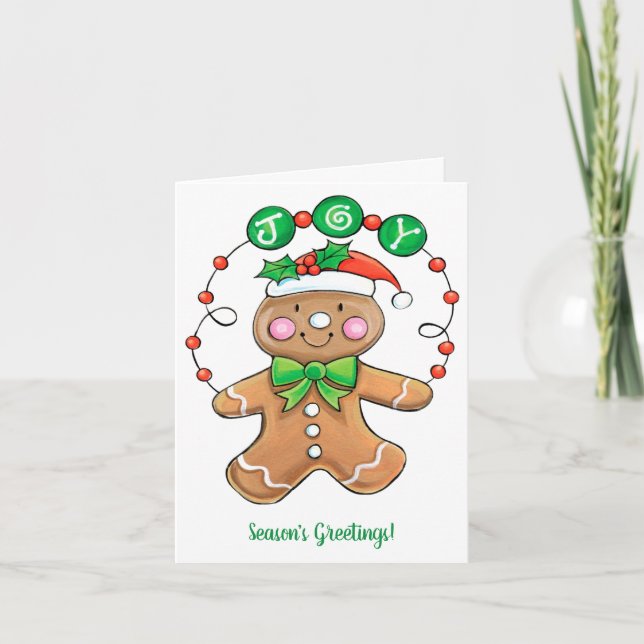 Cute Pepparkaksgubbe, jul Cookie Joy Helgkort (Framsida)
