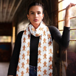 Cute Pepparkaksgubbe jul Mönster Sjal<br><div class="desc">Den söta Pepparkaksgubben jul Mönster Scarf ger vänner och familj ett leende på julhelgen.</div>