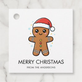 Cute Pepparkaksgubbe med jultomten jul Gåvor Etiketter