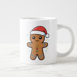 Cute Pepparkaksgubbe med jultomten jul Jumbo Mugg