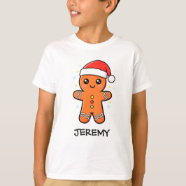 Cute Pepparkaksgubbe med jultomten jul T Shirt