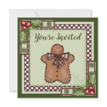 Cute Pepparkaksgubbe och Holly jul Party