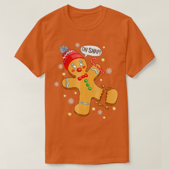 Cute Pepparkaksgubbe Oh Snap Funny julgodis T Shirt (Design framsida)