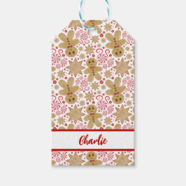 Cute Pepparkaksgubbe & Peppermint Candy-jul Presentetikett