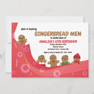 Cute Pepparkaksgubbes-inbjudan Inbjudningar